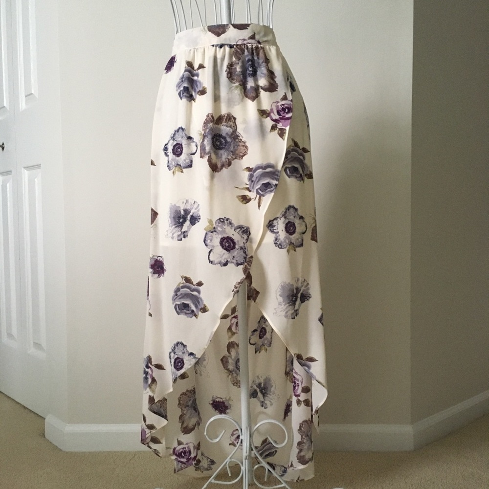 J.O.A. Lavender Floral Wrap Skirt
